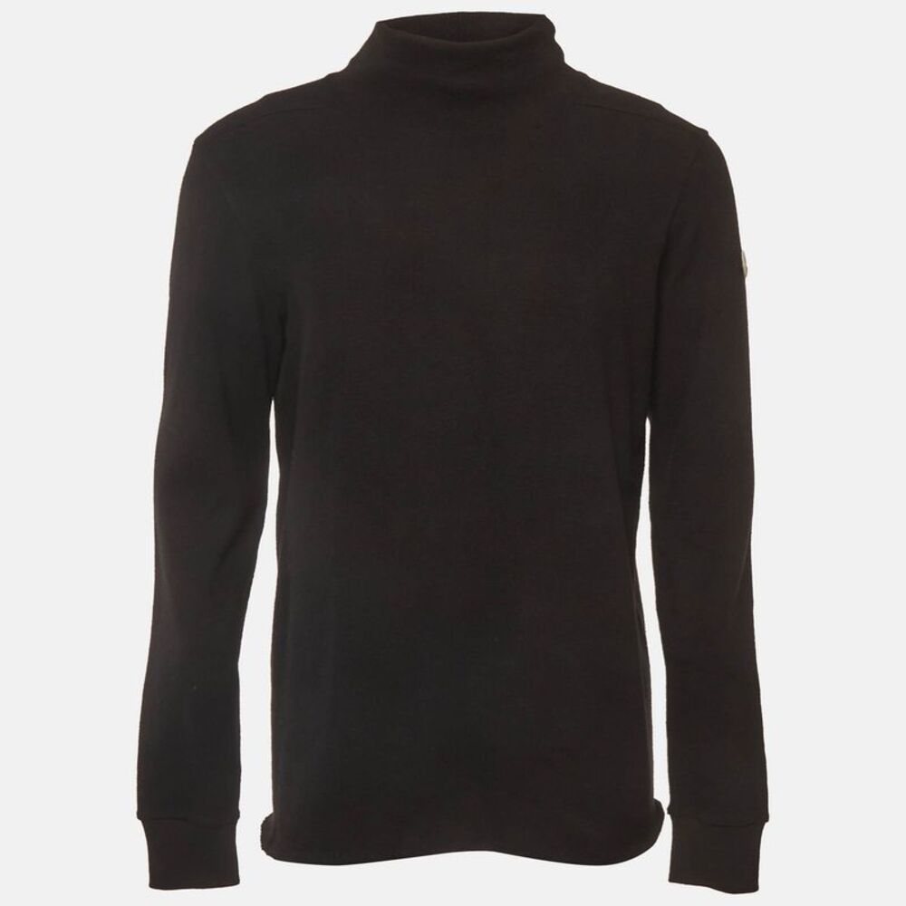 Moncler Black Cotton Knit Turtle Neck Sweatshirt M